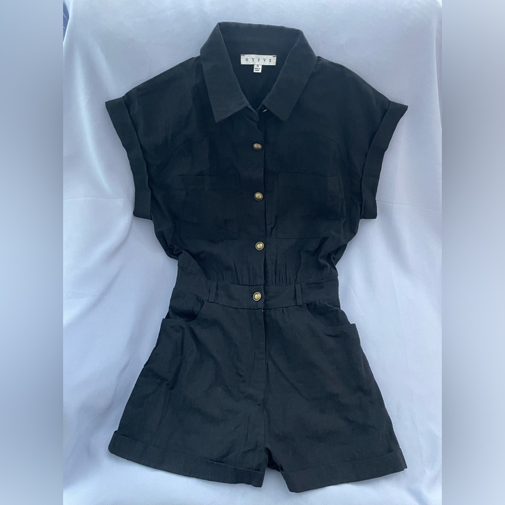 BNWOT black button-up romper